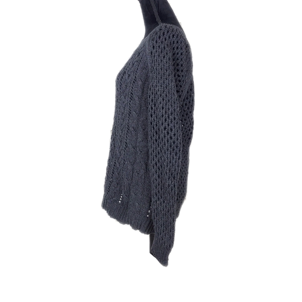 American Eagle Outfitters Womens M Charcoal Black CablePullover - Picture 3 of 5